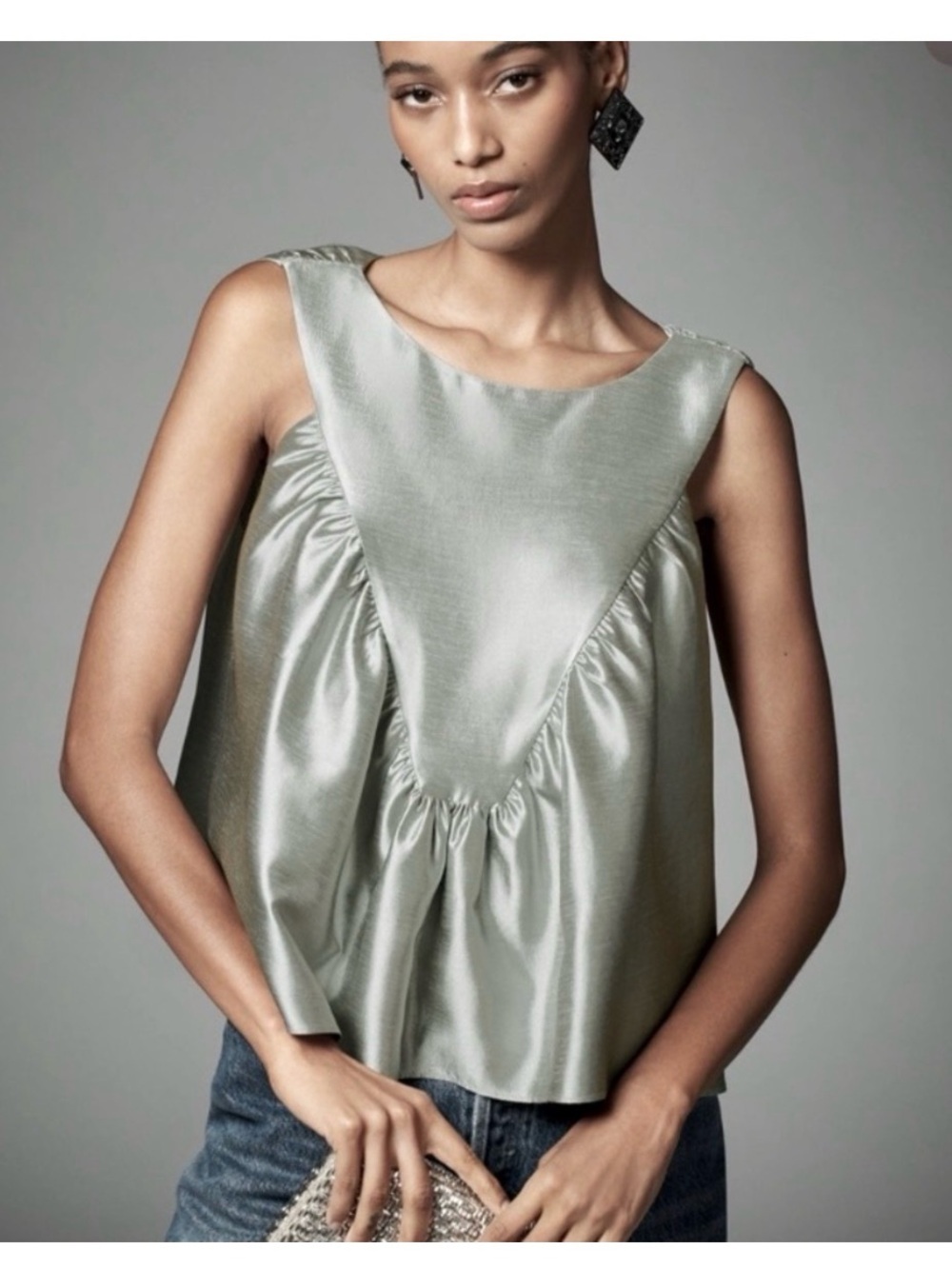 Mare Mare Anthropologie Shirred Swing Tank Top